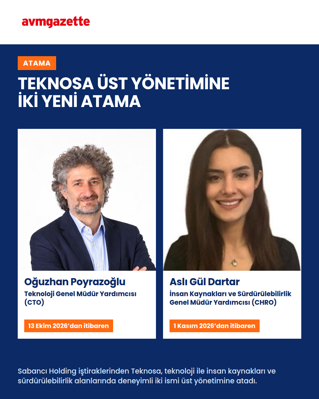Teknosa Üst Yönetimine İki Yeni İsim Atandı